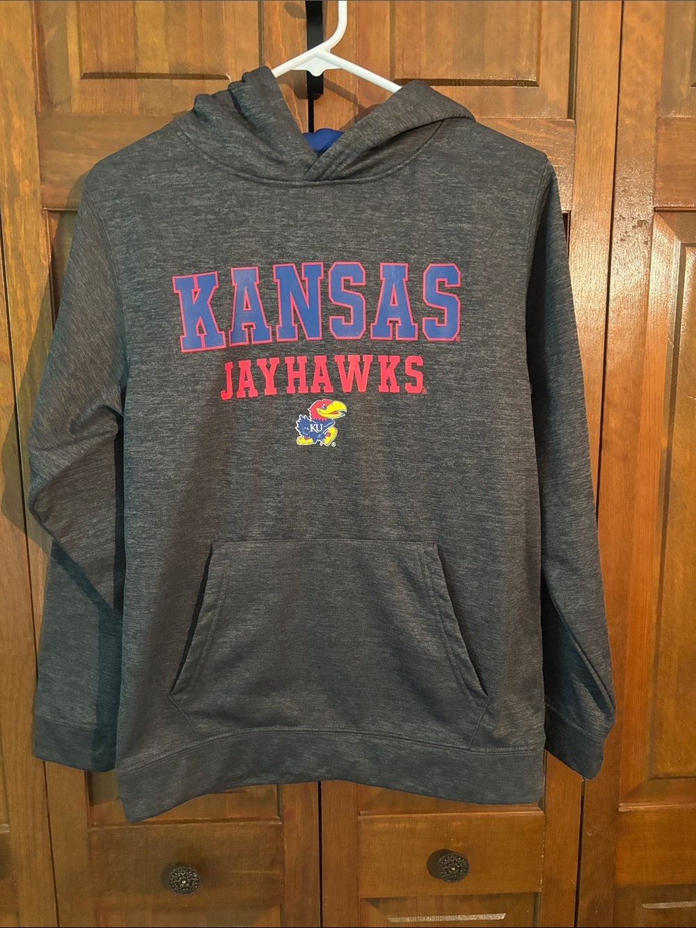 Colosseum Gray Boys(15-17) Kansas Jayhawks Hoodie